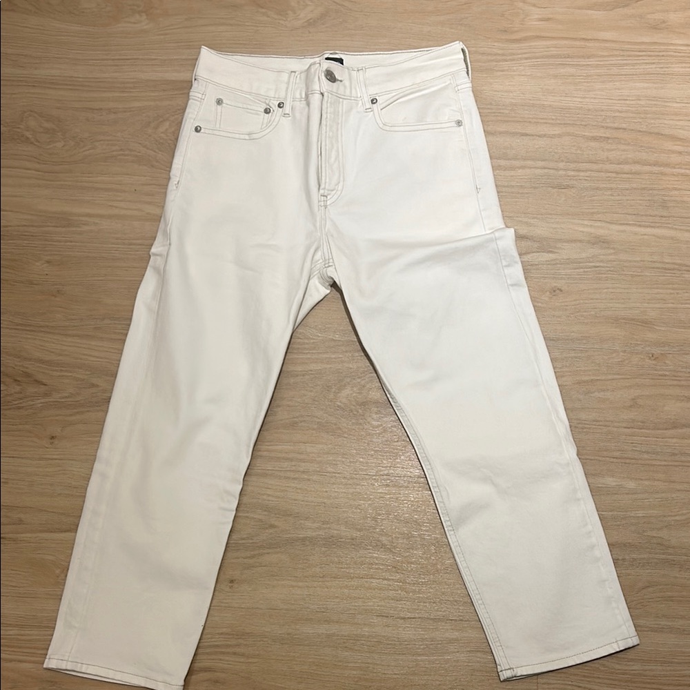 Gap White Straight Leg Jeans